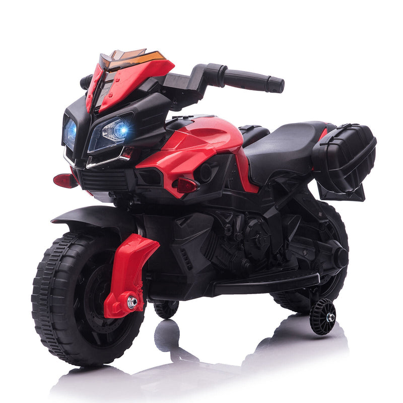 6V Kids Electric Motorcycle Ride-On Car with Training Wheels - Battery Powered Toy