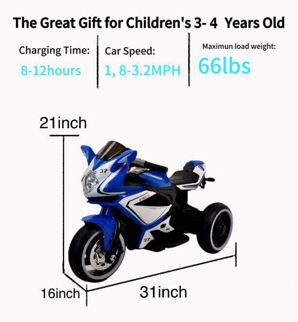 6V Kids Electric Ride-On Motorcycle: The Perfect Xmas Gift for Little Ones!