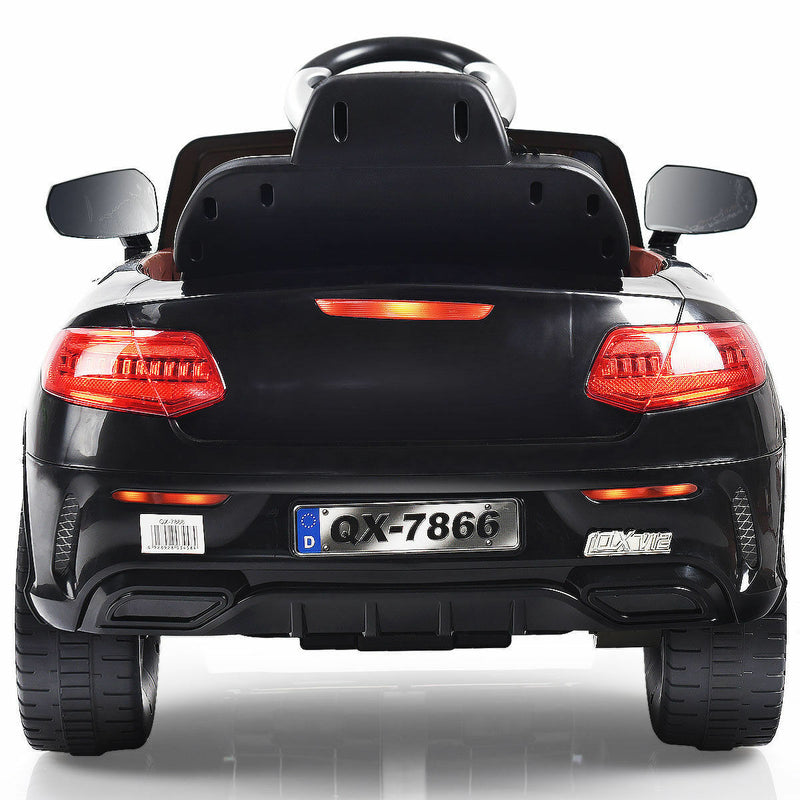 6V Kids Ride On Car with RC Remote Control, LED Lights, and MP3 Player - White