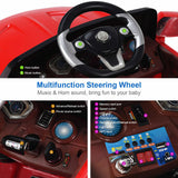 6V Kids Ride On Car with RC Remote Control, LED Lights, and MP3 Player - White