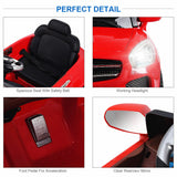 6V Kids Ride On Car with RC Remote Control, LED Lights, and MP3 Player - White