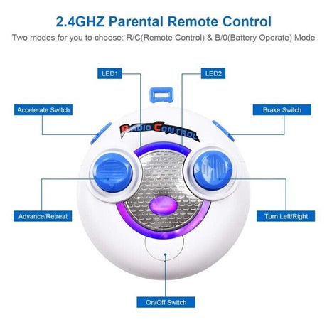 6V Kids Ride On Car with Remote Control, MP3 Player, LED Lights, and Battery Power