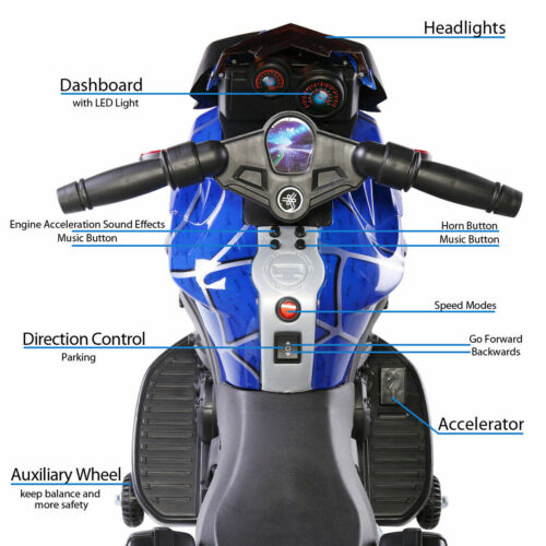6V Kids Ride On Motorcycle with Training Wheels - Battery Powered Toy for Fast Fun!