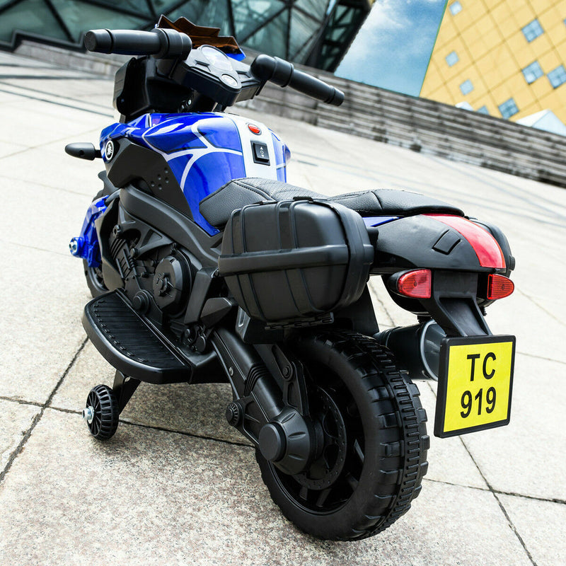 6V Kids Ride On Motorcycle with Training Wheels - Battery Powered Toy for Fast Fun!
