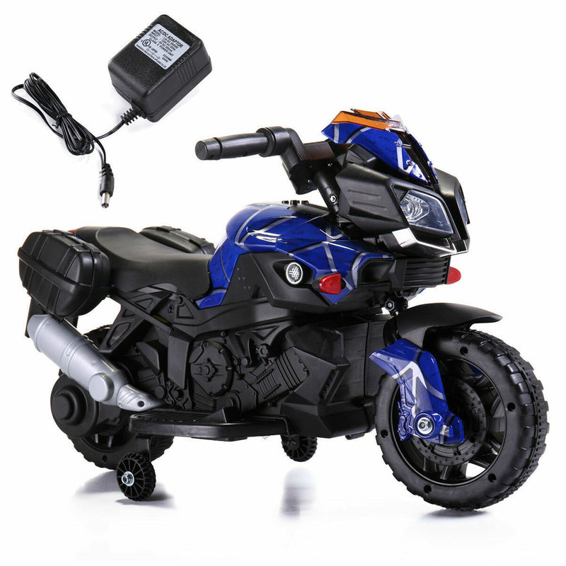 6V Kids Ride On Motorcycle with Training Wheels - Battery Powered Toy for Fast Fun!
