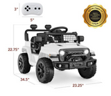 6V Kids Ride On Truck Car with LED Lights and Parental Remote Control - White Jeep for Ages 3 to 5 - Perfect Gift for Young Adventurers