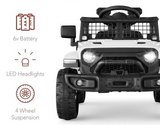 6V Kids Ride On Truck Car with LED Lights and Parental Remote Control - White Jeep for Ages 3 to 5 - Perfect Gift for Young Adventurers
