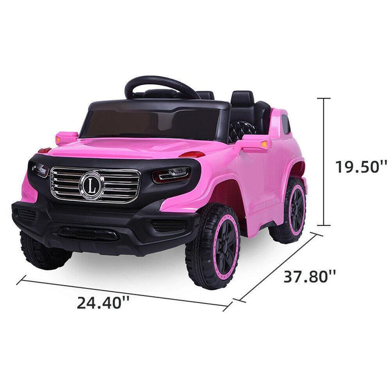 6V Pink Electric Ride-On Car Truck for Kids with Remote Control and LED Lights