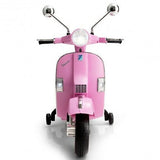 6V Pink Kids Vespa Scooter Motorcycle with Headlight, Fun Music & Sound Effects