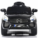 6V RC Remote Control Ride-On Car with LED Lights and MP3 Player for Kids - Black