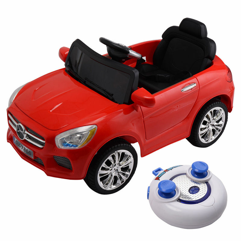 6V RC Remote Control Ride-On Car with MP3 Player and Lights for Kids - Red