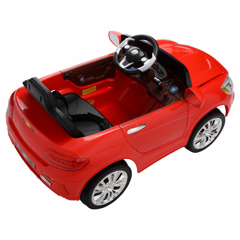 6V RC Remote Control Ride-On Car with MP3 Player and Lights for Kids - Red