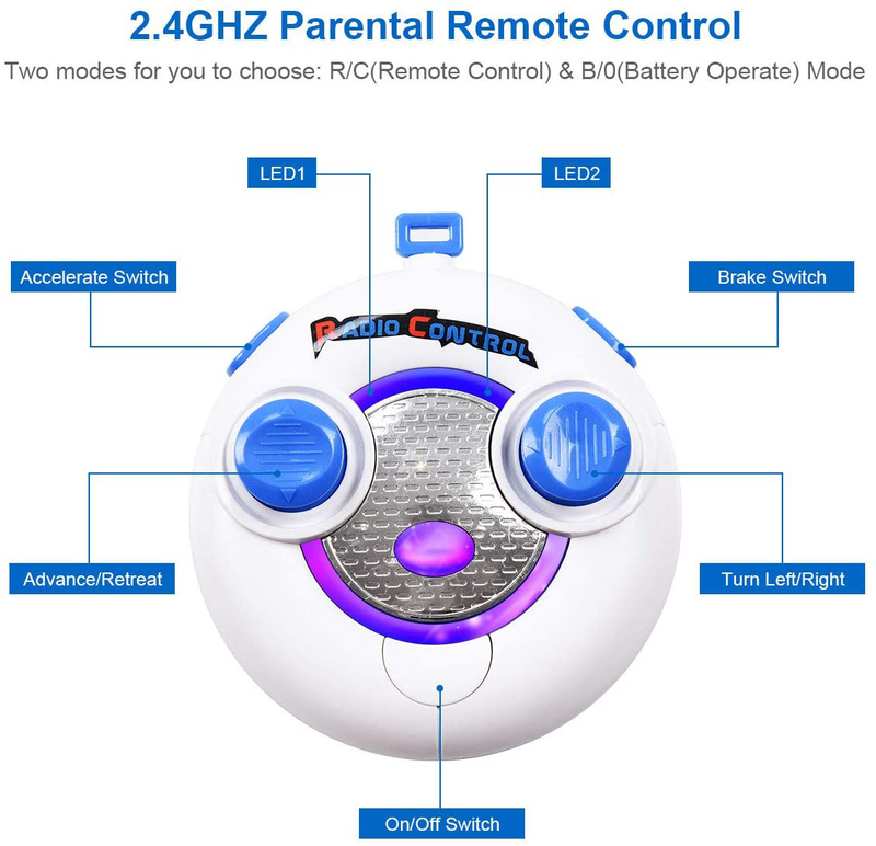 6V RC Ride On Car with Parental Remote Control and Foot Pedal Mode