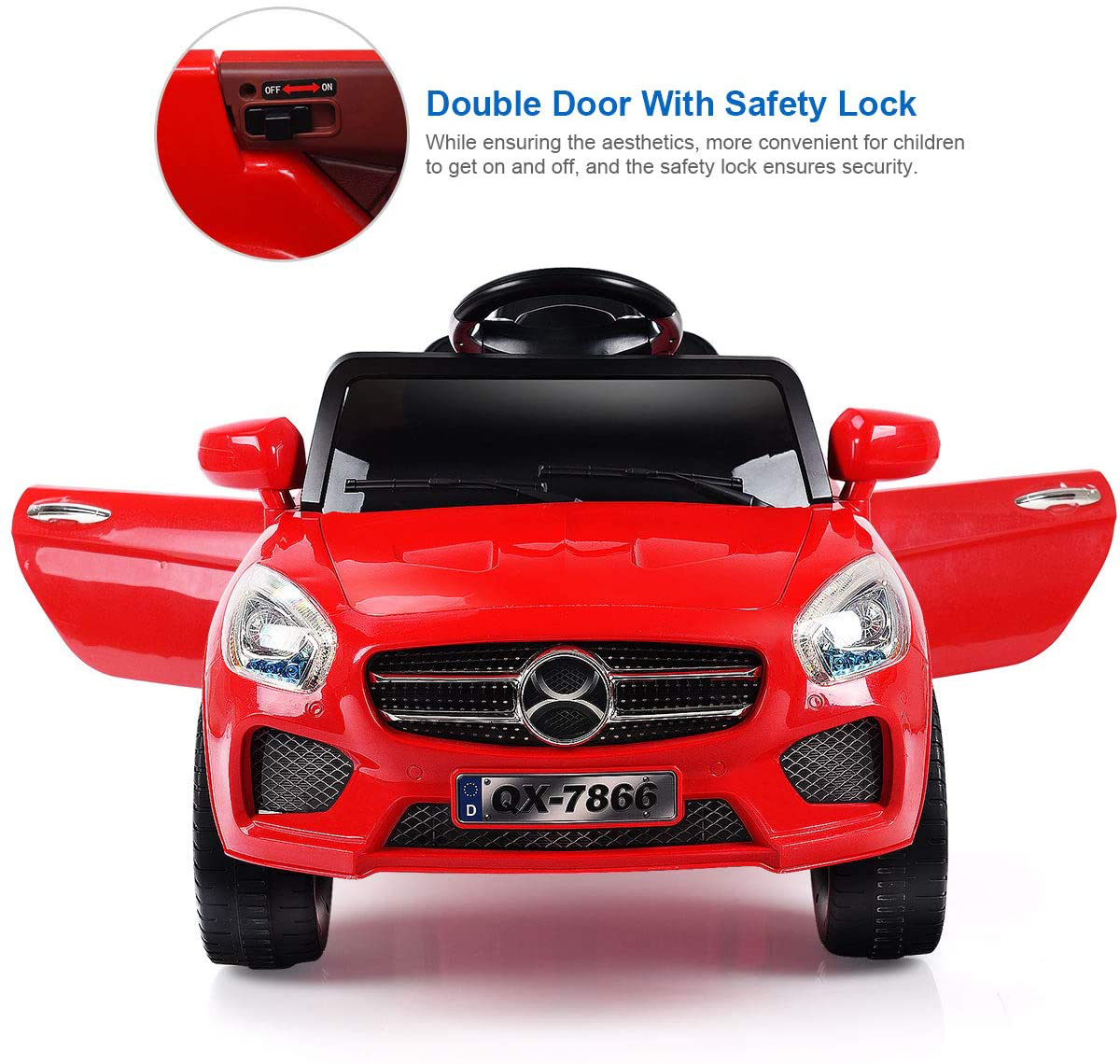 6V RC Ride On Car with Parental Remote Control and Foot Pedal Mode