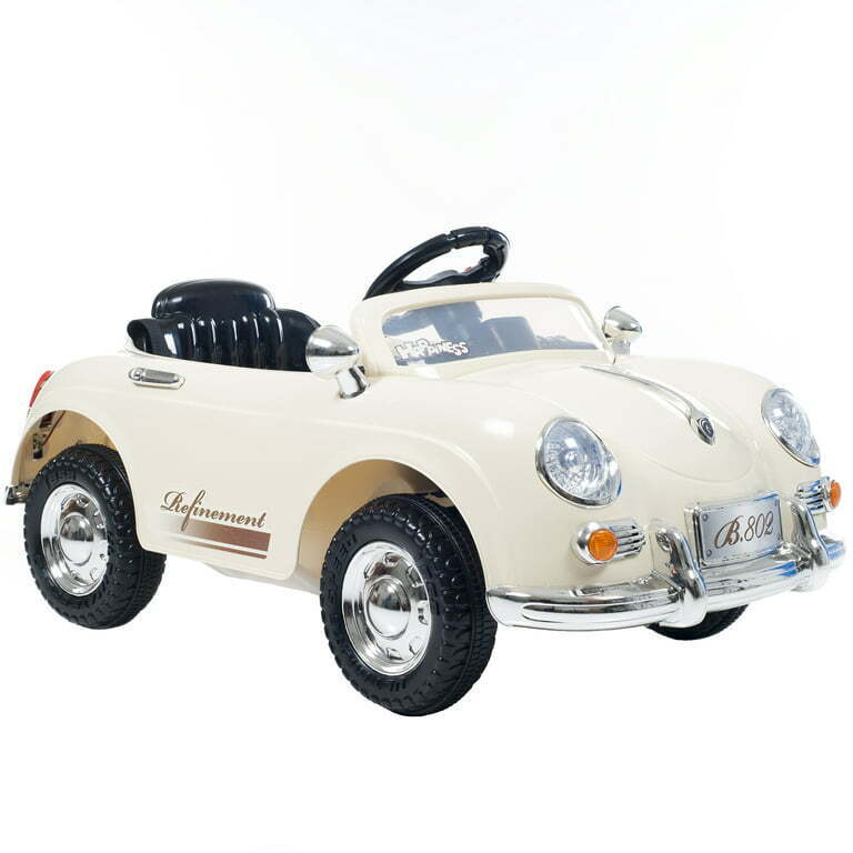 6V Remote-Controlled Ride-On Car for Kids Ages 3-6 (Cream)