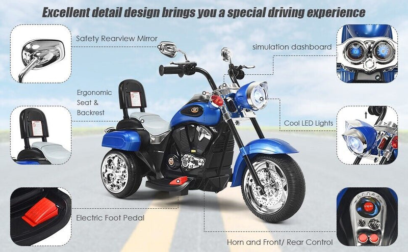 6V Toddler Electric Motorbike with Horn & Headlights - Perfect for Indoor and Outdoor Play!