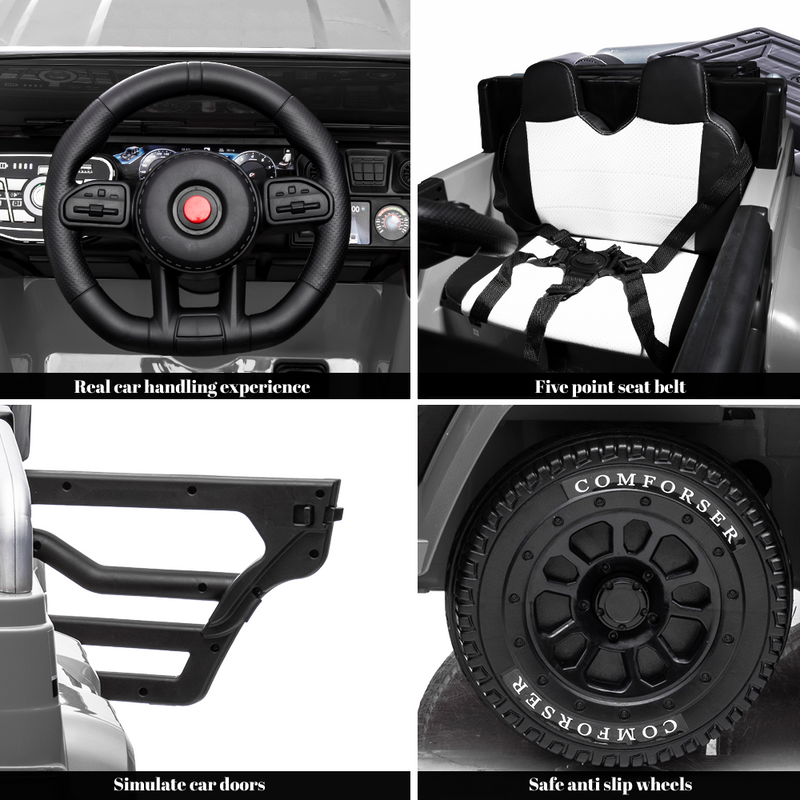 6WD Battery-Powered Kids Ride-On Truck with Remote Control and Baking Paint Finish - 24V Power Wheel