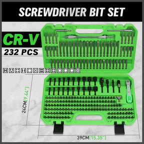 232PCS Ultimate Screwdriver Bit Set – Chrome Vanadium Steel with Ratchet & Case TekShack