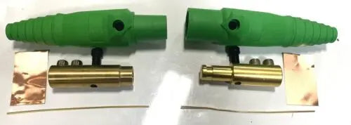 Hubbell SERIES 16 SINGLE POLE DEVICE (CAMLOCK) HBL300 Green Male, Female Pair Hubbell