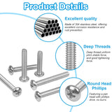 #6-32#8-32 Phillips Pan Head Machine Screws, 304 Stainless Steel – Electrical Wall Plate & Switch Mounting Screws TekShack