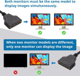 HDMI Splitter Adapter Cable - 1 in 2 Out HDMI Male to Dual HDMI Female TekShack