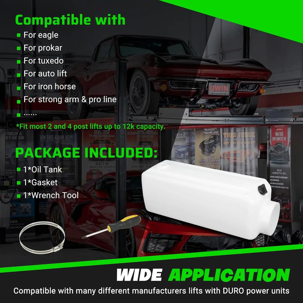 Leaptrend Oil Reservoir Tank with Clamp & Wrench Tool for DURO Power Units 1 Set