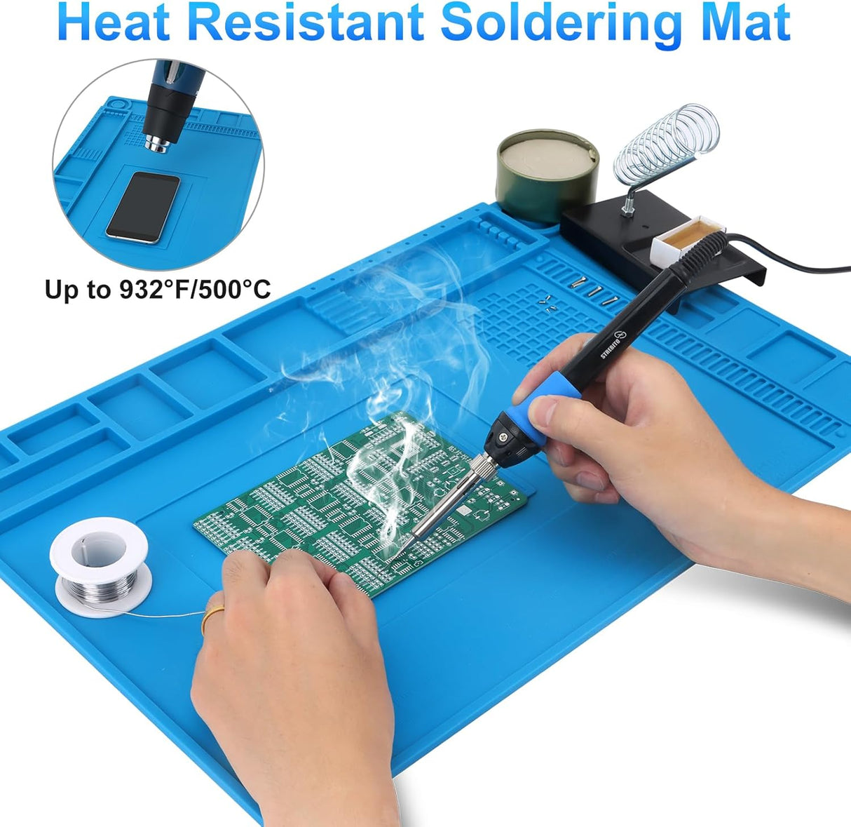 Silicone Soldering Mat – Heat Resistant Repair Work Pad TekShack
