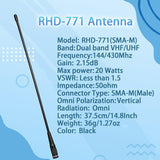 Retevis 14.8in SMA-M Dual Band Whip - Handheld Radio Antenna Retevis