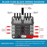 6 Way 12V Blade Fuse Block with LED Indicator & Cover TekShack