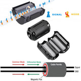 Clip-On Ferrite Core Choke 3.5mm Noise Suppressor TekShack