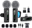 USB-C Wireless Lavalier Mic – Clip-On Mini Mic with Noise Cancellation TekShack