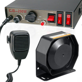 12V 200W 9 Tones Police Warning Emergency Siren PA System w/Slim Speaker TekShack