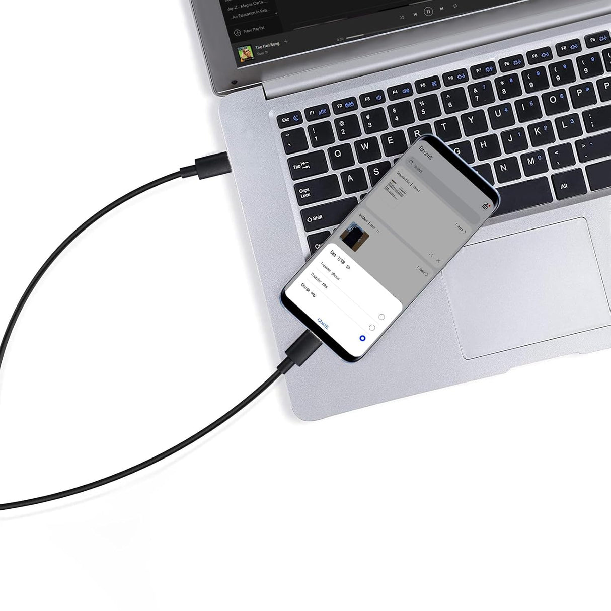 USB-C to Micro USB Cable, 3ft Black Data Transfer & Charging Cord TekShack