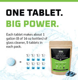 WASH&WHIPS Pit Stop Glass Cleaner / All Surface Cleaner Refill Tablets (Makes 5 Gallons) WASH & WHIPS