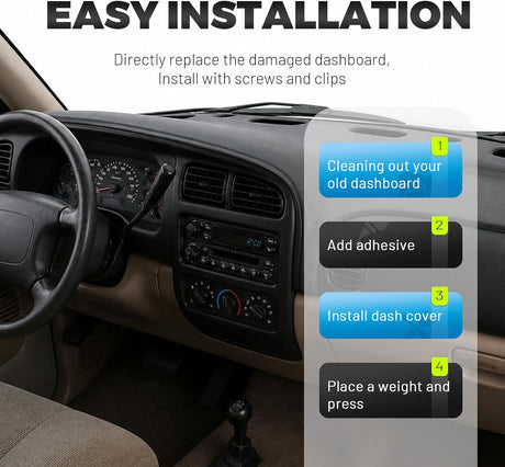 Full Dashboard Replacement Panel Compatible with 1998-2002 Dodge Ram