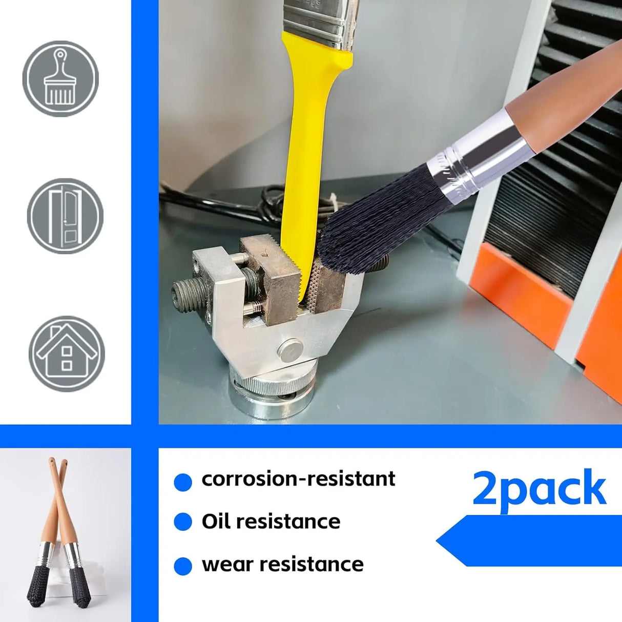 Wesquer Parts Cleaning Solvent Brush Black 6 Each