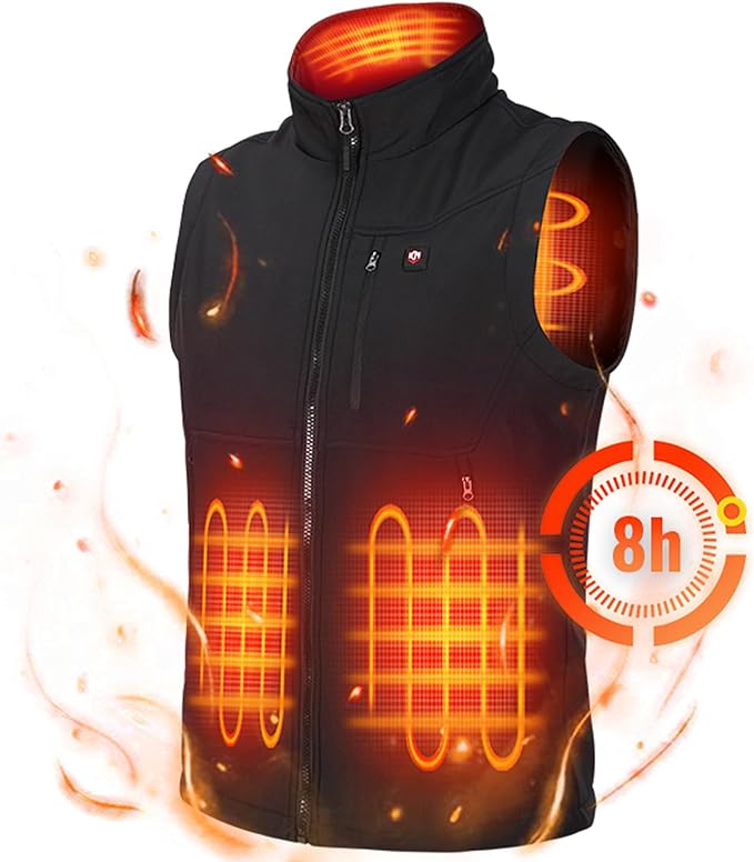 Men's Heated Vest by APP Temp Control for Skiing Hiking Hunting