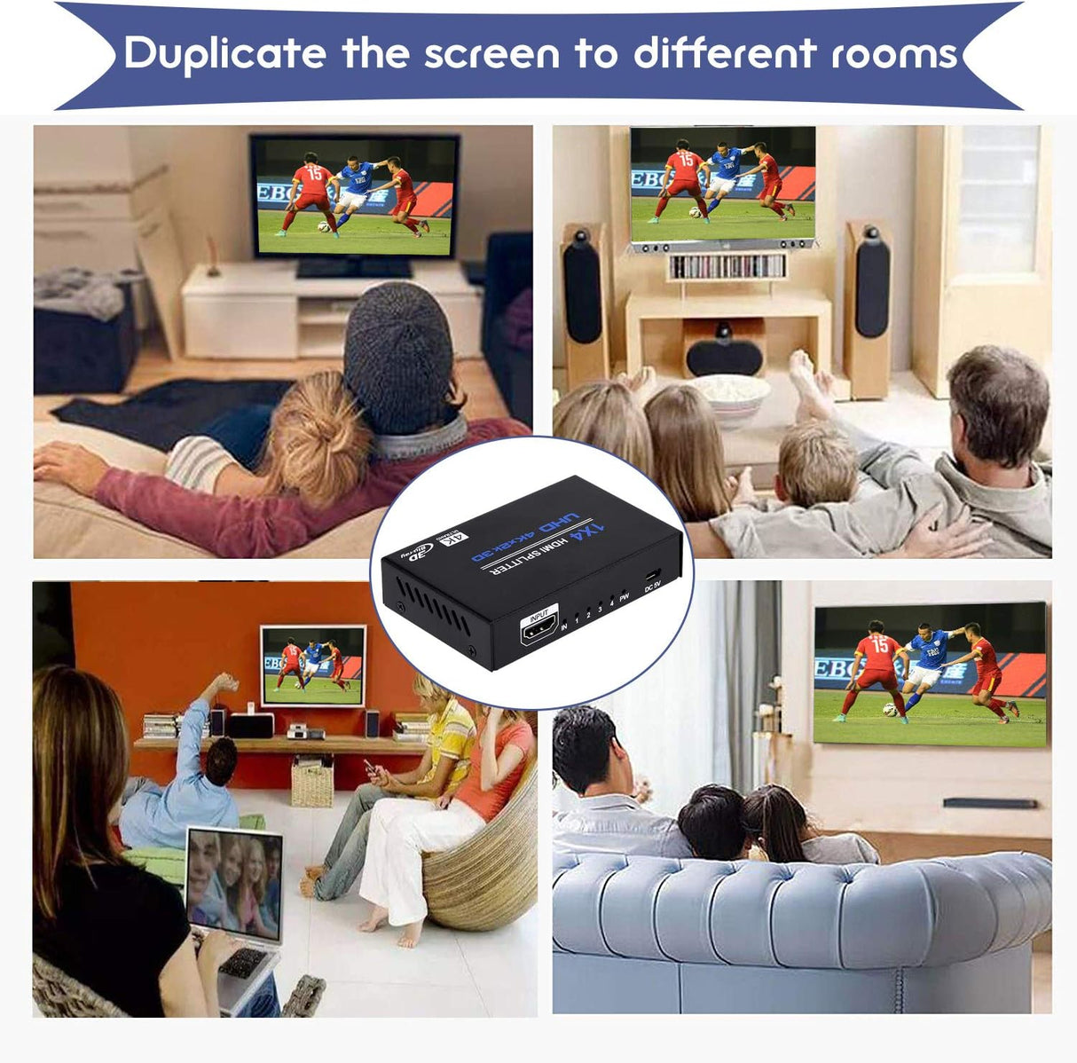 1x4 HDMI Splitter, 1 in 4 Out TekShack