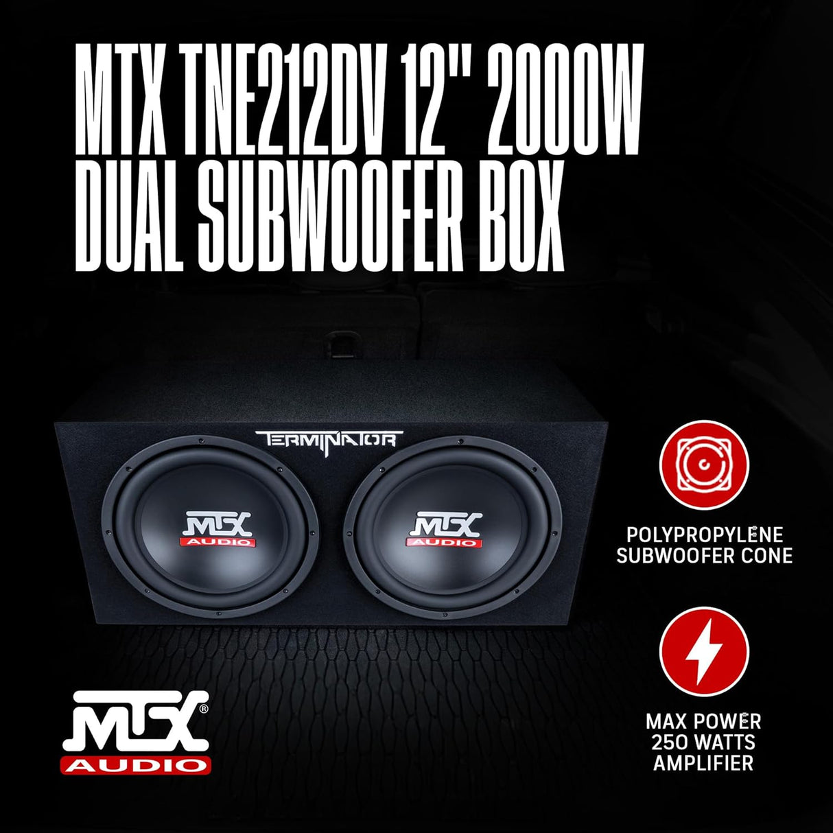 MTX TNE212DV Dual 12in Sealed Enclosure 2,000W MTX