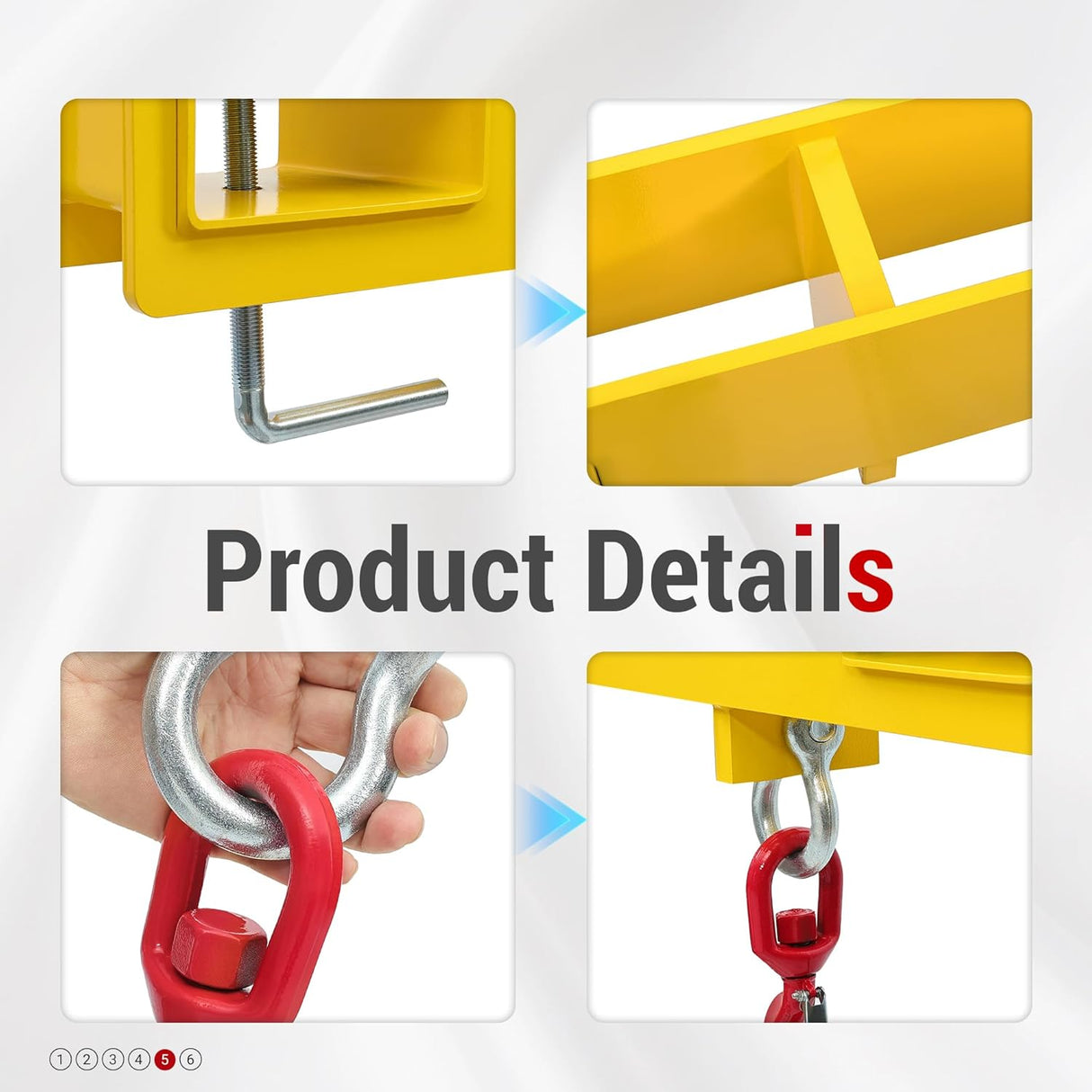 4800 lb Capacity Forklift Lifting Hook Attachment with Swivel