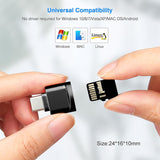 Leizhan USB-C Micro SD Card Reader with Keychain (Black) Leizhan