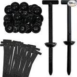 QMotz Nylon Universal Cable Tie Buckle Automotive Clips 100PCS Car Cable Tie-100PCS