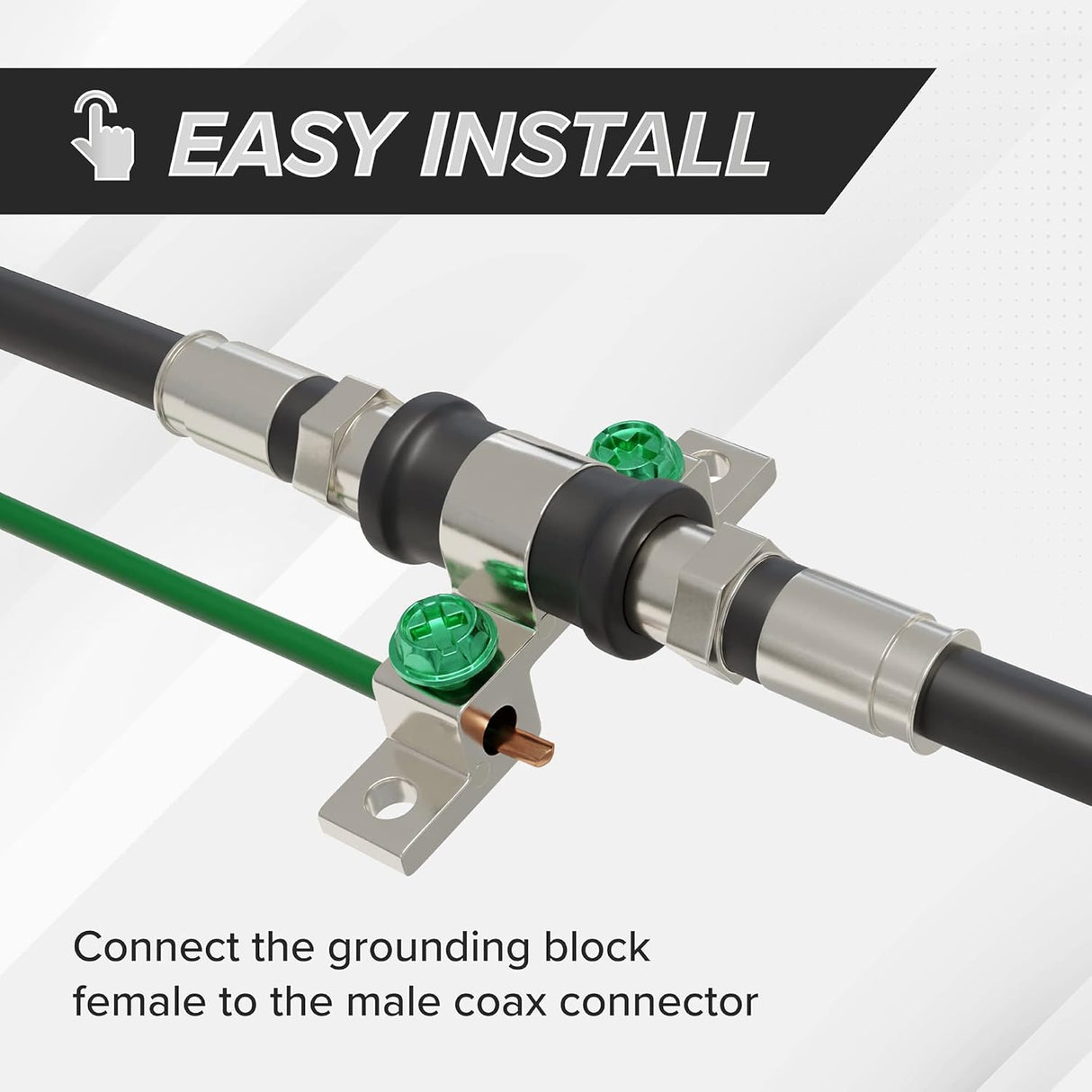 Coaxial Ground Block Connector F-Type RG6 3GHz Single Port TekShack