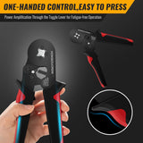 Ferrule Crimping Tool Kit with 1800PCS Wire Ferrules, Self-Adjusting Ratchet Crimper, 4-Corner Crimping Pliers for AWG 20-8 Electrical, Automotive & DIY Wiring TekShack