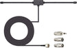 FM Radio Dipole Antenna – 75 Ohm Adhesive Mount with 10ft Cable & Universal Adapter Kit TekShack