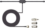 FM Radio Dipole Antenna – 75 Ohm Adhesive Mount with 10ft Cable & Universal Adapter Kit TekShack