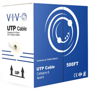VIVO 500ft Bulk Cat6 Ethernet Cable – 23AWG CCA, UTP, Pull Box, Gray (CABLE-V006) TekShack