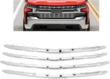 Front Grille Overlay Trim 4 Piece Set Chrome Finish