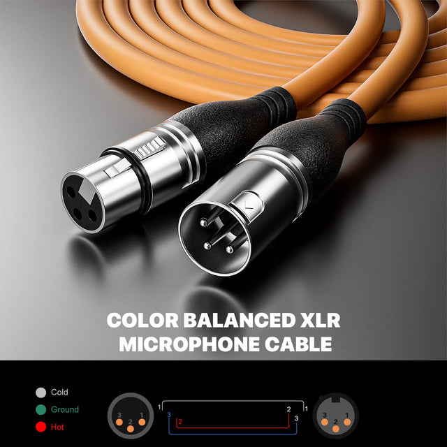 EBXYA XLR, 3 Pins Male Microphone Audio Cable Connector 1 Pack ORANGE TekShack