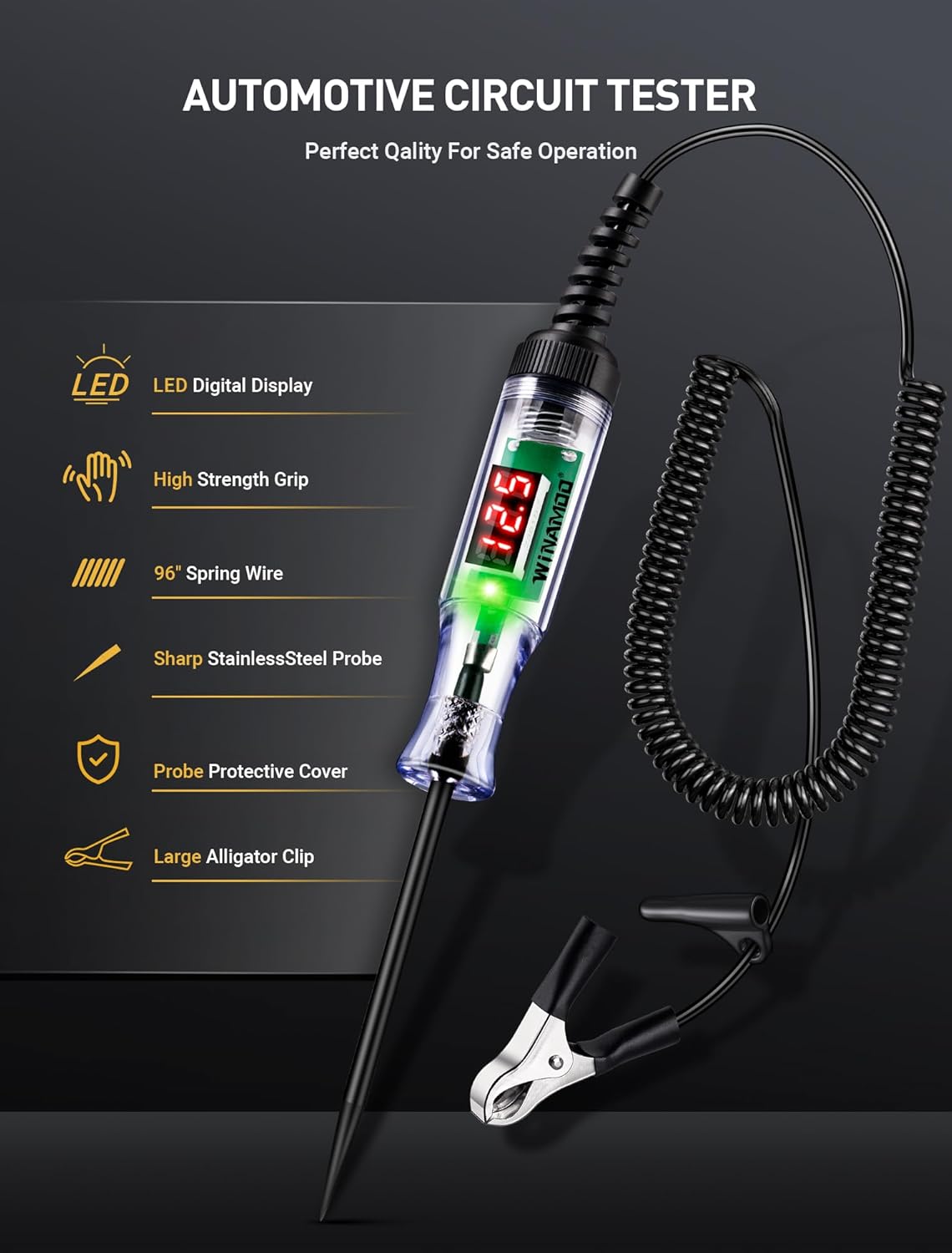 3-48V Automotive LED Voltage Tester with Polarity Indicator TekShack